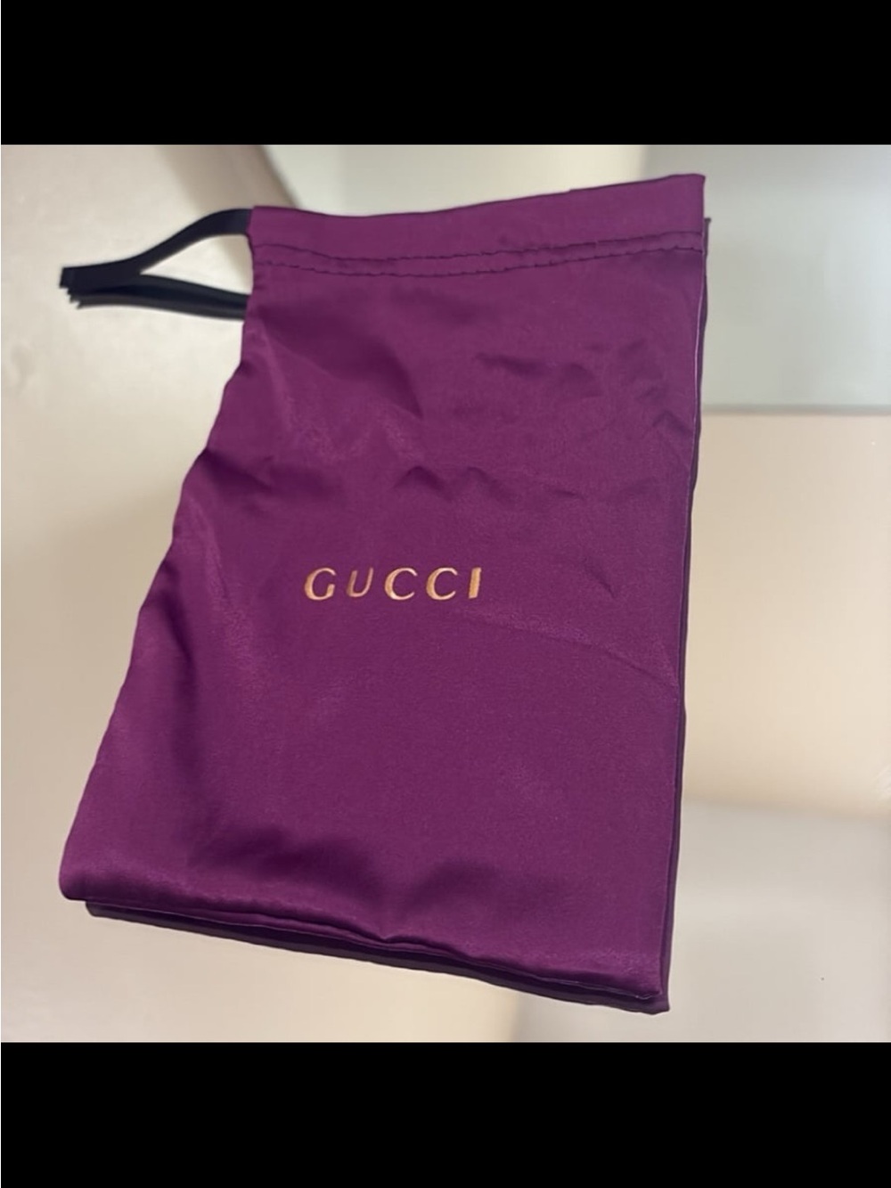Authentic Gucci Purple Satin Drawstring Sunglasses Pouch Dust Bag